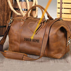 Luufan Crazy Horse Bolsas de cuero para hombres – Große Vintage Travel Duffel aus echtem Rindsleder mit Schultergurt