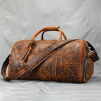 Vintage Reisetasche aus echtem Leder 52 cm - Große Crazy Horse Cowhide Travel Duffle mit Schultergurt, hochwertige Wochenendtasche für Herren 