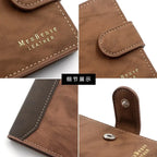 Herren Geldbörse mit Hasp – Vintage PU Leder Kurzbörse mit Kartenfächern und Geldfach
