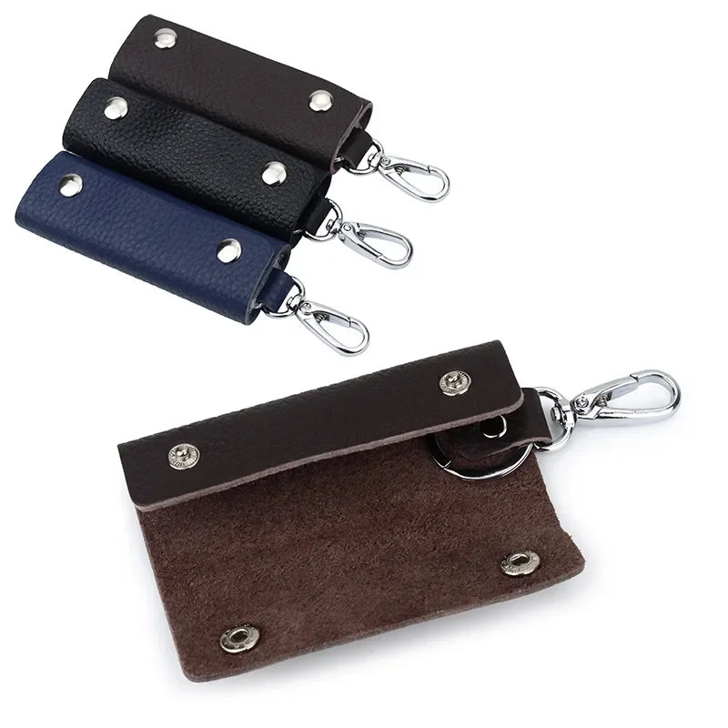 Herren Schlüssel Etui aus echtem Leder – Mini Schlüssel Tasche mit Metallhaken | Kompakter Schlüsselhalter & Key Wallet