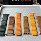 Pulsera de cuero magnética para Apple Watch – Correa de cuero original de 38–49 mm para las series 3–11, SE y Ultra 2