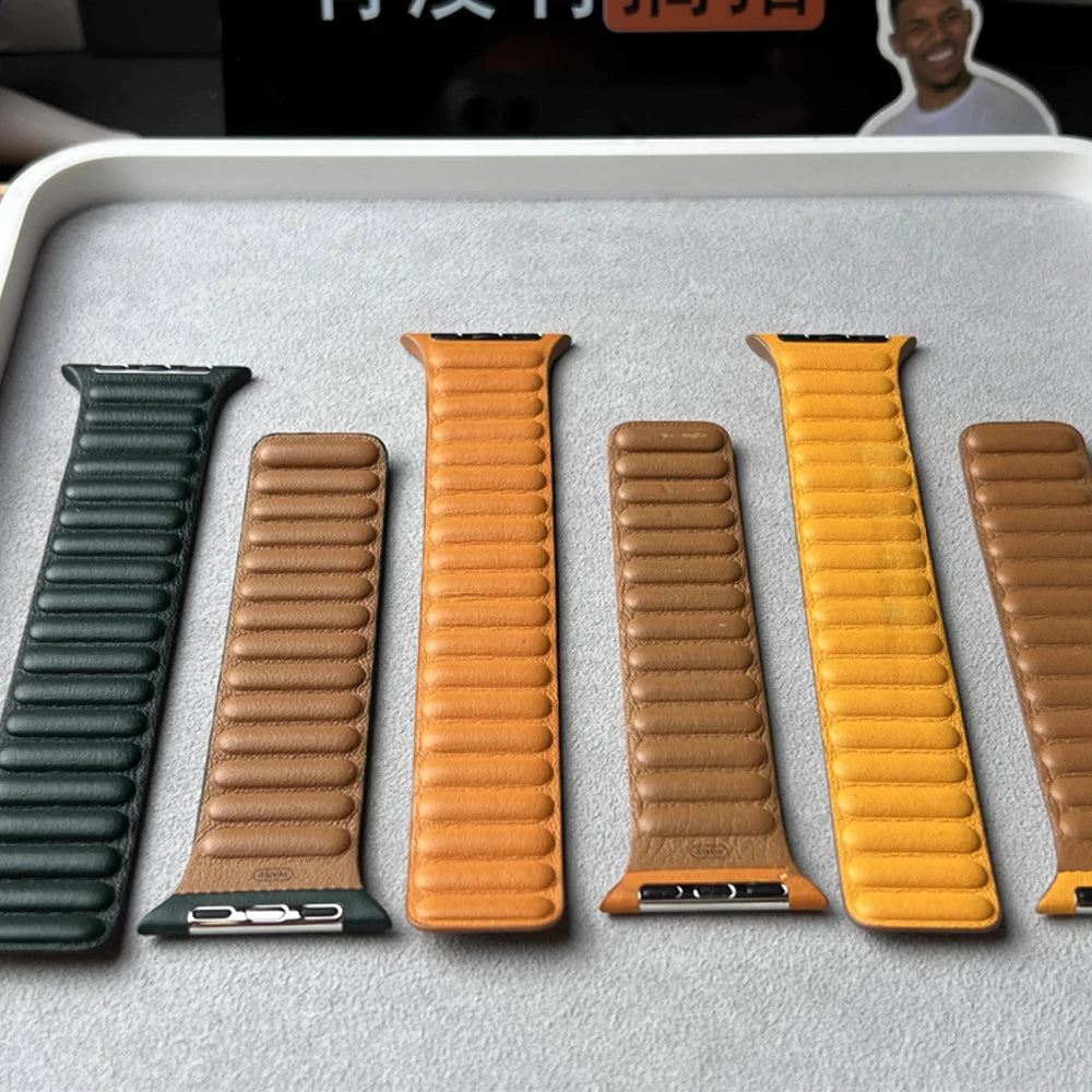 Magnetisches Lederarmband für Apple Watch – Original Leather Loop Strap 38–49 mm für Series 3–11, SE & Ultra 2