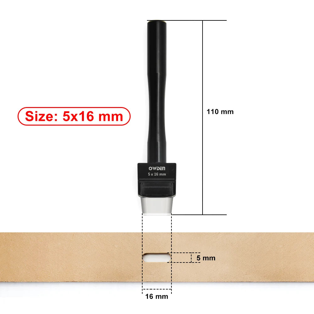 OWDEN Oblong Lederloch Stanzen Set – Ovale Hohlstanzer aus High-Carbon-Stahl für Gürtel, Riemen & Lederarbeiten (19 Größen)