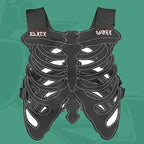 Gothic Skull Weste aus PU-Leder – Herren Dark Streetwear Weste mit 3D Skelett-Design, Hollow Look für Alltag & High Street