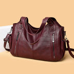 Yogodlns PU-Leder Schultertasche – Weiche Crossbody Bag mit Kontrastfarben für Damen, Modische Handtasche für Alltag & Freizeit