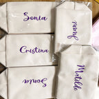 Personalisierte Kosmetiktasche aus PU Saffiano Leder – Bestickbar mit Name oder Logo, wasserdicht &amp; tragbar