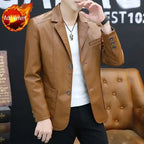 Herren Lederblazer im Korean Style – Eleganter Frühlings- & Herbstblazer für modebewusste Gentlemen