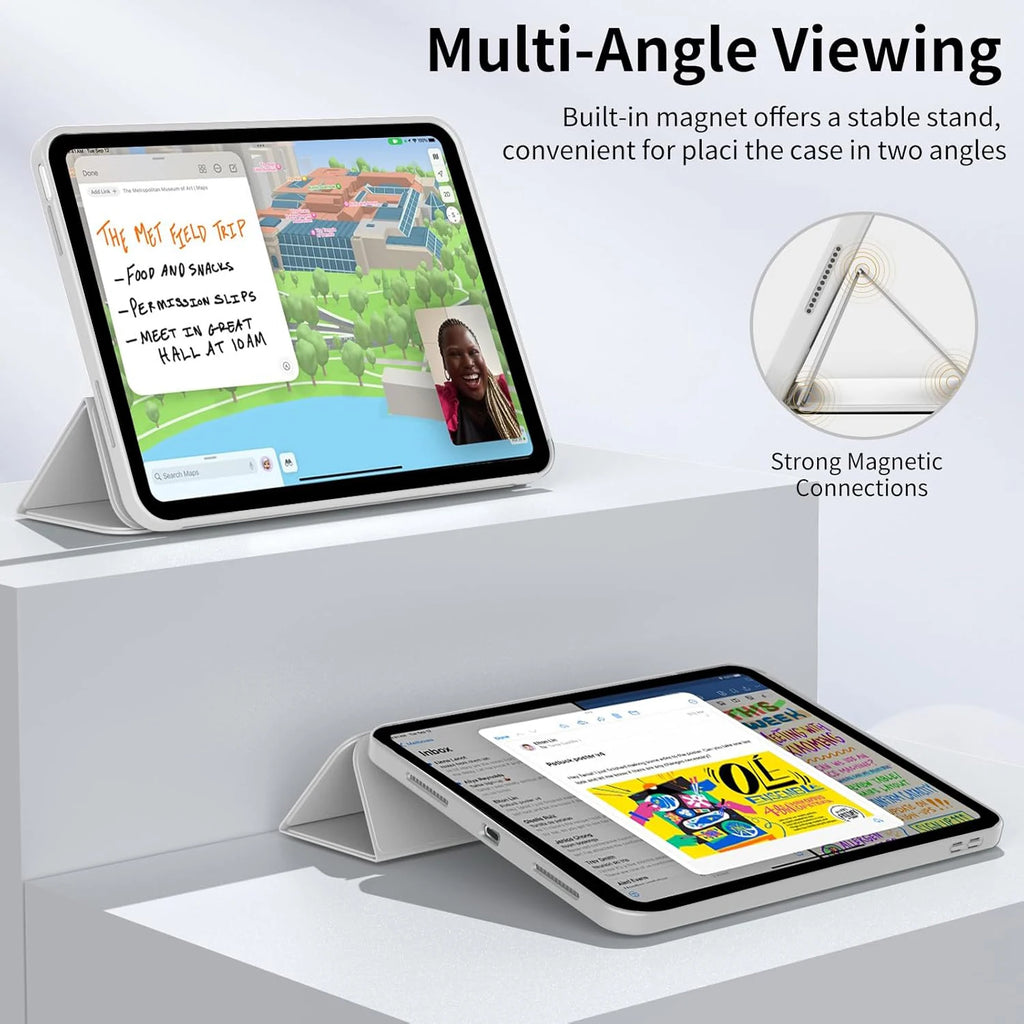 Funda con tapa triple para iPad Air de 9,7 pulgadas, soporte magnético, funda protectora de cuero PU para iPad Air 1 y 2 y iPad de 5. y 6. generación