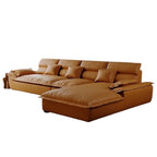 Italienisches Luxus Ledersofa – Minimalistisches L-förmiges Ecksofa für moderne Wohnzimmer