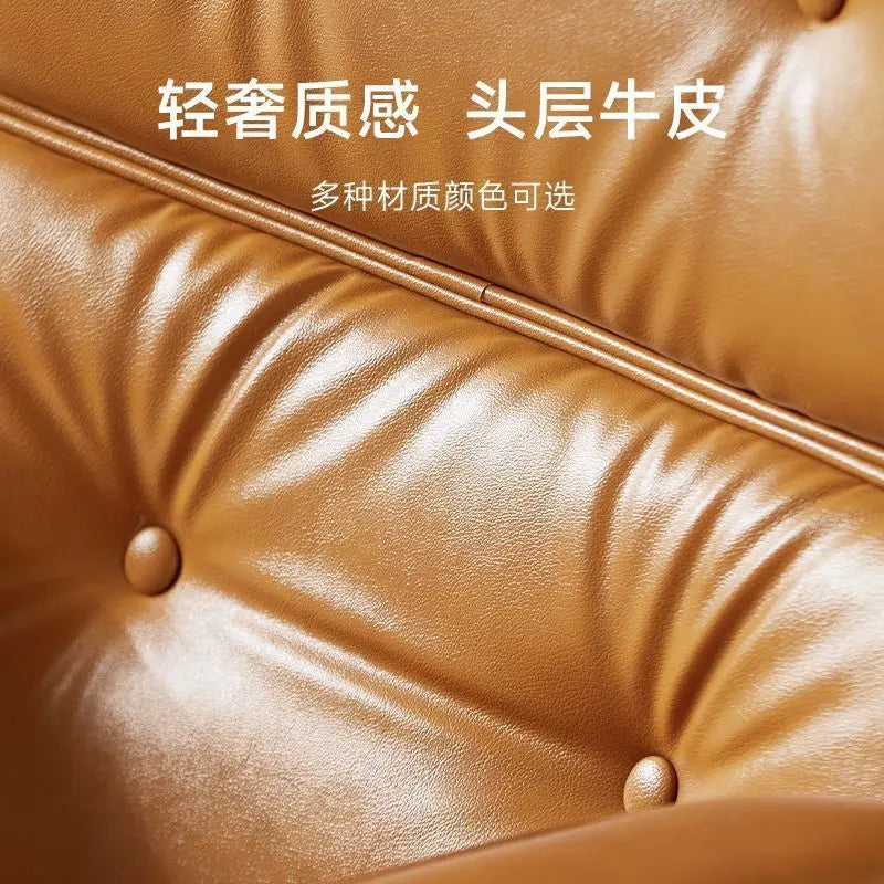 Retro Leder Computerstuhl mit Drehfunktion & Höhenverstellung – Komfortabler Home-Office- & Arbeitsstuhl für Studium, Büro & Zuhause