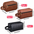 Business Reise Kulturbeutel aus PU-Leder – Wasserdichte Wasch- &amp; Rasieretasche für Damen &amp; Herren, kompakter Toiletry Organizer 