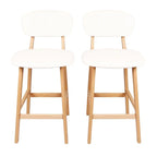 WOLTU 2er Set Barhocker aus Kunstleder &amp; Massivholz – Moderne Designer Küchenhocker en Weiß