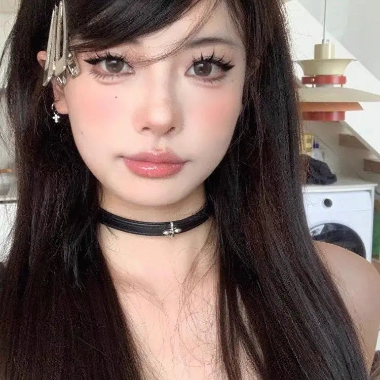 Schwarzer PU-Leder Choker mit Nieten – Punk & Gothic Halsband für Damen & Herren, Biker Collar im Rock-Stil