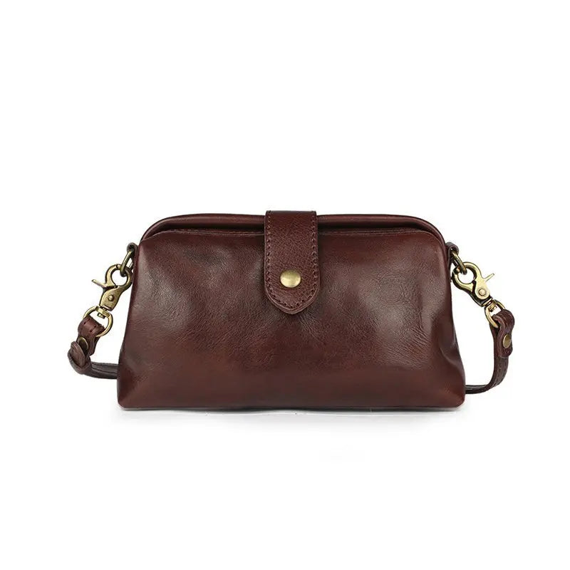 Damen Vintage Mini Crossbody Tasche – Modische kleine Reise- & Make-up-Tasche, tragbare Allround Storage Bag im Leder-Look