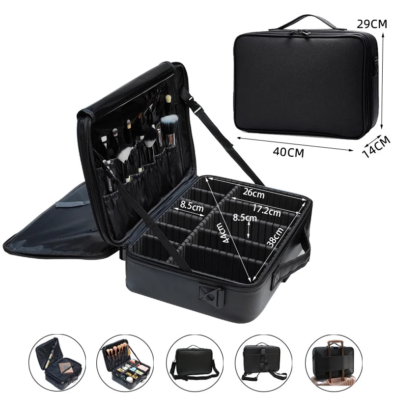 Professioneller Make-up Koffer aus PU Leder - Große Kapazität, Reise &amp; Beauty Organizer, Kosmetik Box