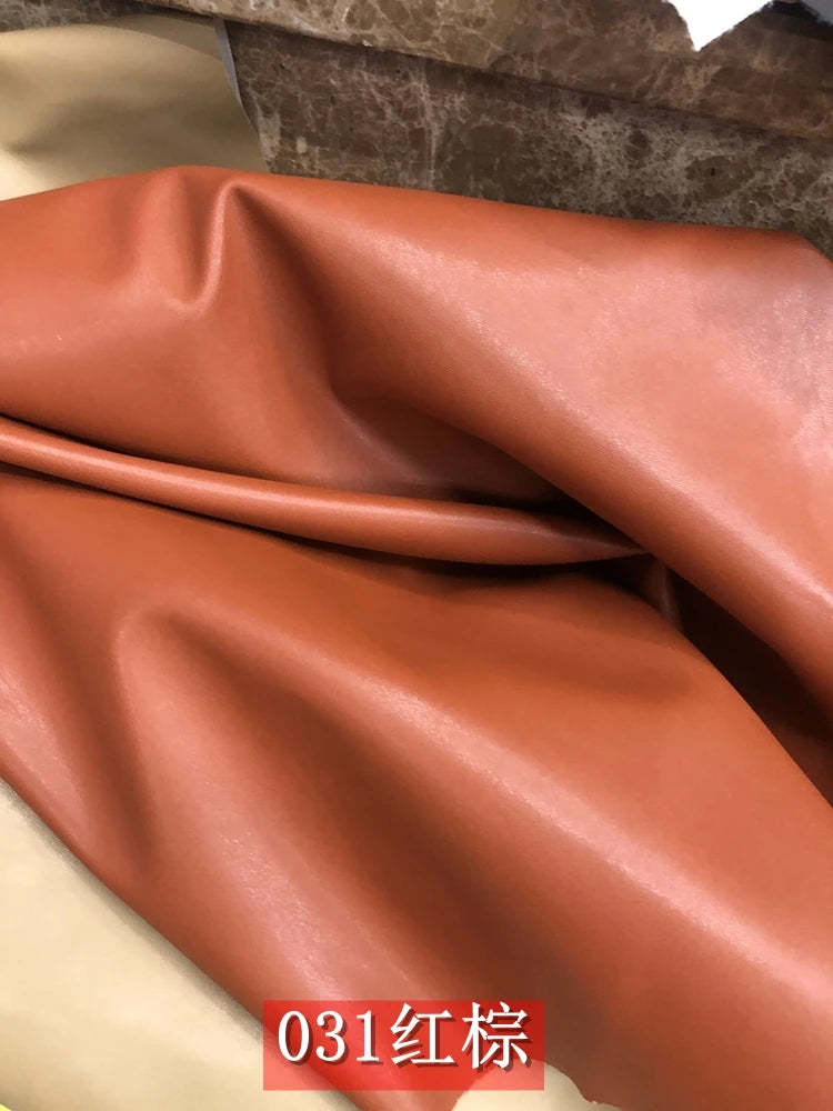 Dünnes weiches Kunstleder Meterware – Tissu en cuir PU élastique avec revêtement pour vêtements, sacs et projets de bricolage 