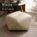 Moderner achteckiger Fußhocker aus PU-Leder – Vielseitiger Sitzhocker mit Massivholz-Basis für Wohnzimmer & Schlafzimmer