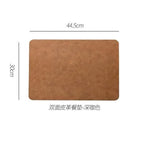 Light Luxury Leder-Tischset Coffee Brown – Wasserdichte, ölbeständige & hitzeisolierende Platzmatte aus Kunstleder im japanischen Stil (44,5 × 30 cm)