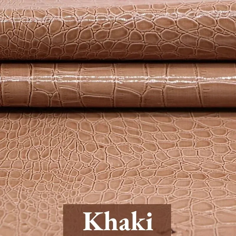 PU Kunstleder mit Krokodil-Prägung – Eleganter Lederstoff für DIY, Taschen, Möbel & Dekoration