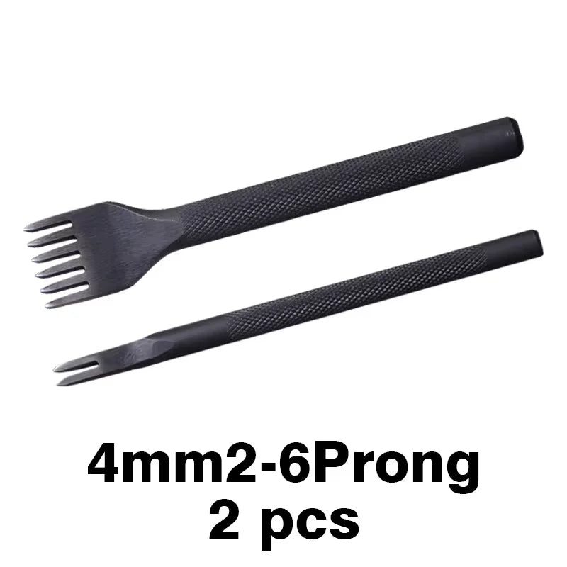 WUTA Diamond Pricking Iron Lederchisel – Schwarzes Stichloch-Werkzeug mit 3 mm oder 4 mm Zahnabstand für präzise Lederhandarbeit