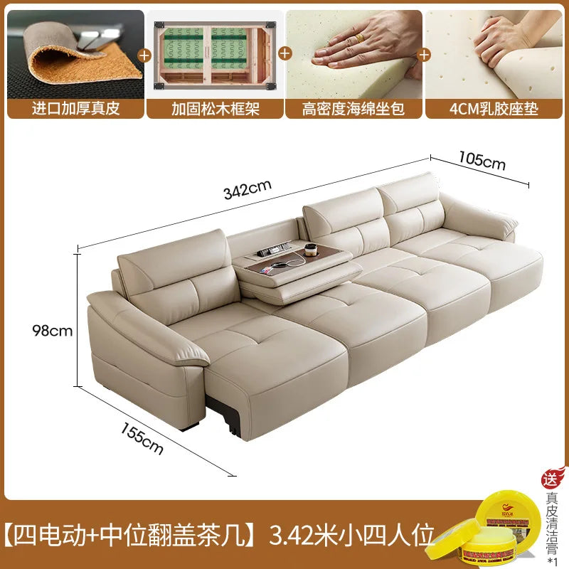 Leder Schlafsofa 2025 – Intelligentes elektrisches Sofa Bett für kleine Wohnungen, multifunktionales Faltsofa im Light-Luxury Design