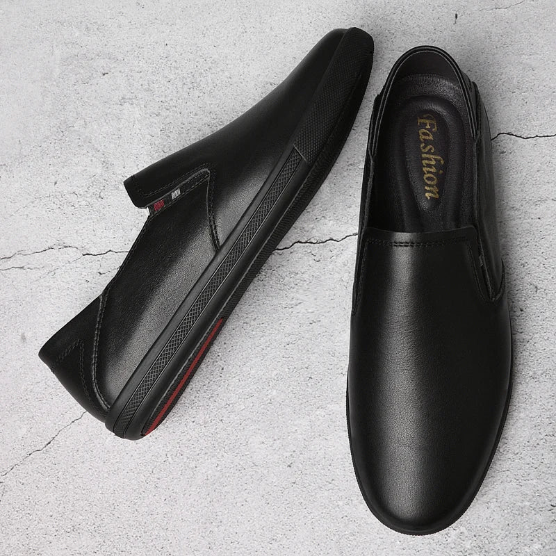 Britische Herren Loafer aus echtem Leder – Weiße Slip-On Mokassins mit weicher Sohle, Business & Casual Schuhe für Frühjahr und Herbst