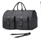 2025 Herren Business Reiseanzugtasche aus PU-Leder – Wasserdichte 2-in-1 Garment & Duffle Bag, große Handgepäck Reisetasche für Kleidung