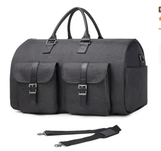 2025 Herren Business Reiseanzugtasche aus PU-Leder – Wasserdichte 2-in-1 Garment & Duffle Bag, große Handgepäck Reisetasche für Kleidung