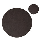 Runde PU-Leder Tischsets in gewaschener Cowhide-Optik – Elegante Platzmatten mit Untersetzer für Esstisch, Küche & Party (1/4/6/10 Sets)