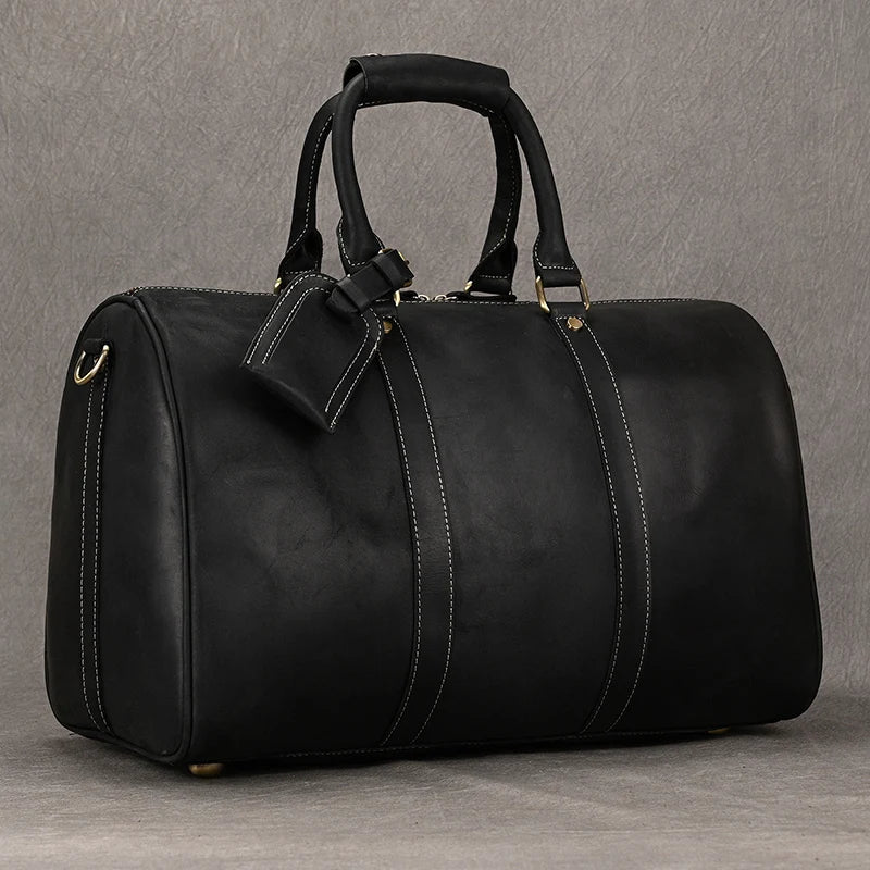Newsbirds Crazy Horse Leder Reisetasche – Vintage Carry-On Duffle Bag aus echtem Rindsleder für Damen &amp; Herren 