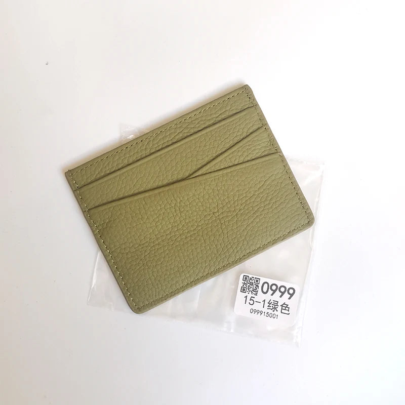 Véritable carte avec initiales – Slim Luxus Card Holder aus Rindsleder für Damen &amp; Herren | Porte-monnaie personnalisé