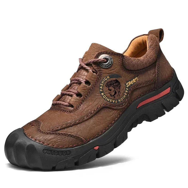 HNZPXW Herren Leder Sneaker – Atmungsaktive Sportschuhe für Alltag, Outdoor, Wandern & Reisen