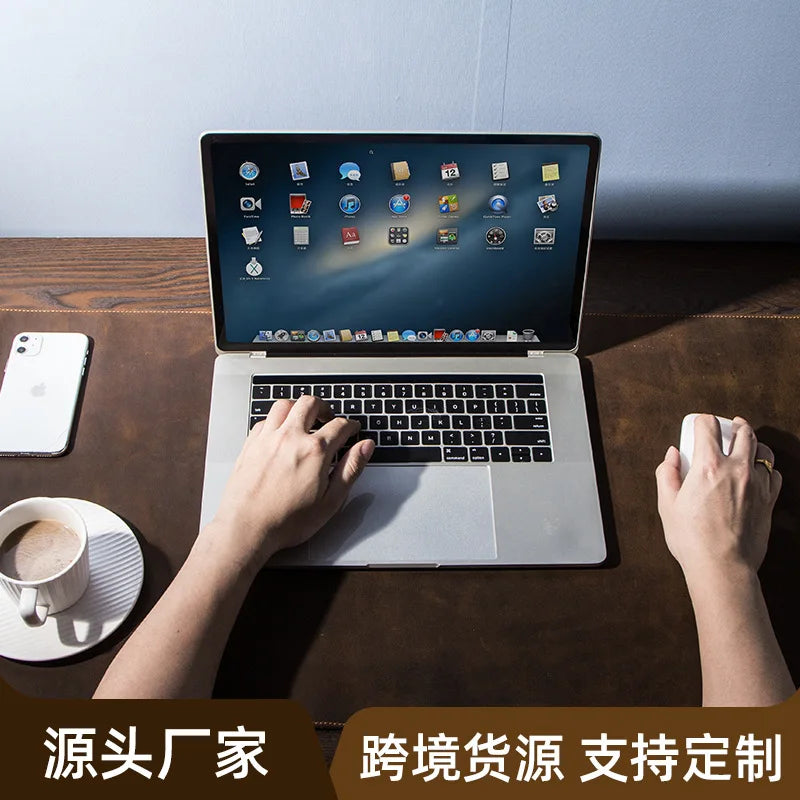 Echte Leder Schreibtischunterlage aus Rindsleder – XXL Mouse Pad 60×40 / 80×40 / 90×45 cm, Hitze- & Fleckenresistent für Büro & Home Office