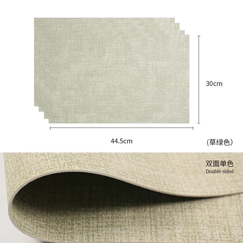 Tabletex Luxuriöse PVC-Kunstleder Tischsets in Weiß – Stoffoptik, wasserdicht & pflegeleicht im japanischen Stil (4er Set)