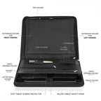 Große Leder A4 Business Portfolio Mappe mit Reißverschluss – Schwarzer Executive Dokumenten- &amp; Schreiborganizer