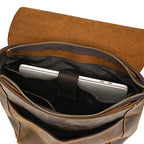 WANTING Echtleder Rucksack Unisex – Großer Anti-Diebstahl Reise- & Schulrucksack aus Crazy Horse Rindsleder