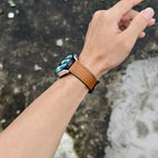 Brazalete de cuero vintage de 20 mm y 22 mm para Samsung Galaxy Watch 4–7 y Xiaomi Redmi Watch – Brazalete clásico para reloj inteligente con diseño dorado 