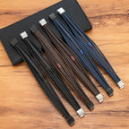 Luxus Herren Lederarmband handgeflochten – Multilayer Armband mit Edelstahl & Magnetverschluss, eleganter Klassiker