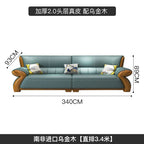 Canapé-lit nordique en cuir au design minimaliste – Canapé-lit modulaire en forme de L/U au canapé-lit avec meubles en bois massif