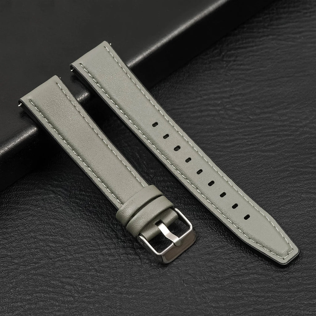 Brazalete de cuero vintage de 20 mm y 22 mm para Samsung Galaxy Watch 4–7 y Xiaomi Redmi Watch – Brazalete clásico para reloj inteligente con diseño dorado 