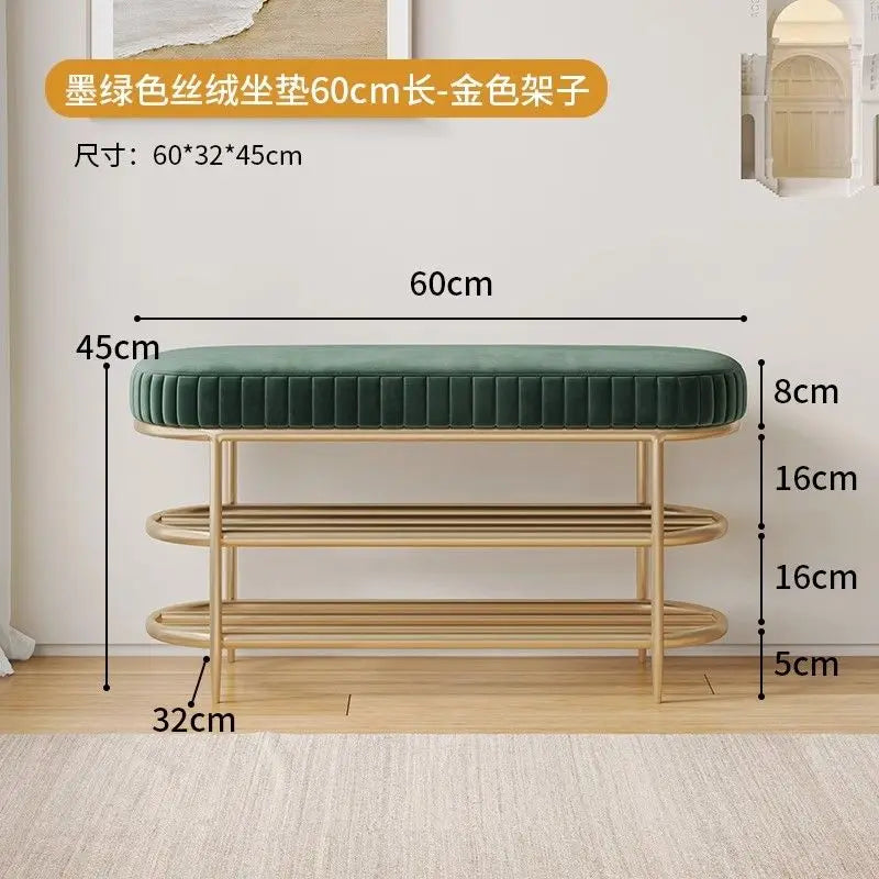 Cremefarbener Schuhhocker & Ottoman aus PU-Leder – Weiche Sitzbank für Flur, Wohnzimmer & Schlafzimmer im modernen Morocco-Stil