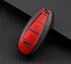 TPU Leder Autoschlüssel Hülle für Suzuki – Smart Key Cover mit Schlüsselanhänger für Baleno, Swift, Vitara, SX4 S-Cross, Ertiga & mehr