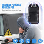 2er Set Faraday Autoschlüssel Signalblocker – RFID & Keyless Schutzetui aus PU-Leder mit Carbon-Optik (Anti-Diebstahl)