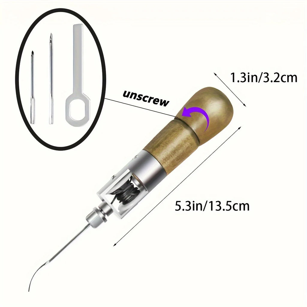 7-teiliges Profi Lockstitch Nähset – Hochwertiges Handnäh-Werkzeug für Möbel-, Leder- & Reparaturarbeiten