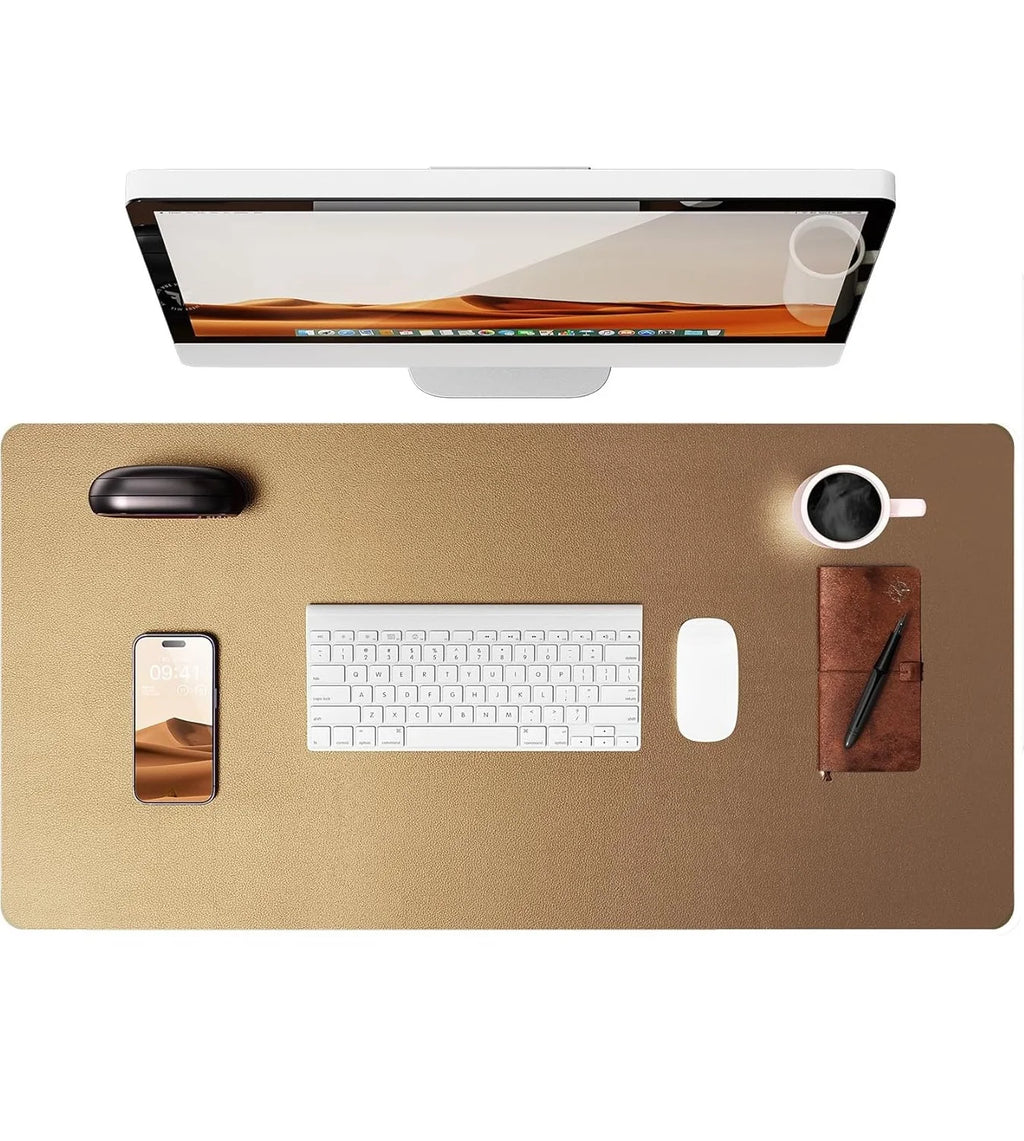 Großes Leder Schreibtischunterlage &amp; Mousepad – Rutschfeste PU Leder Desk Mat y eleganter Tischschutz for Büro &amp; Homeoffice 