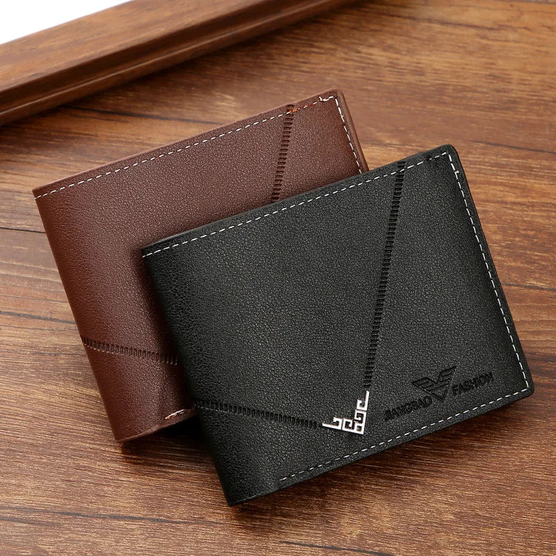 Slim Herren Geldbörse mit Geldklammer – PU-Leder Bifold Wallet für Karten, Bargeld und ID, Kurzformat für Business & Alltag