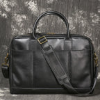 Herren Messenger Bag aus Vollnarbenleder – Multifunktionale Business-Aktentasche & Große Laptop-Tasche