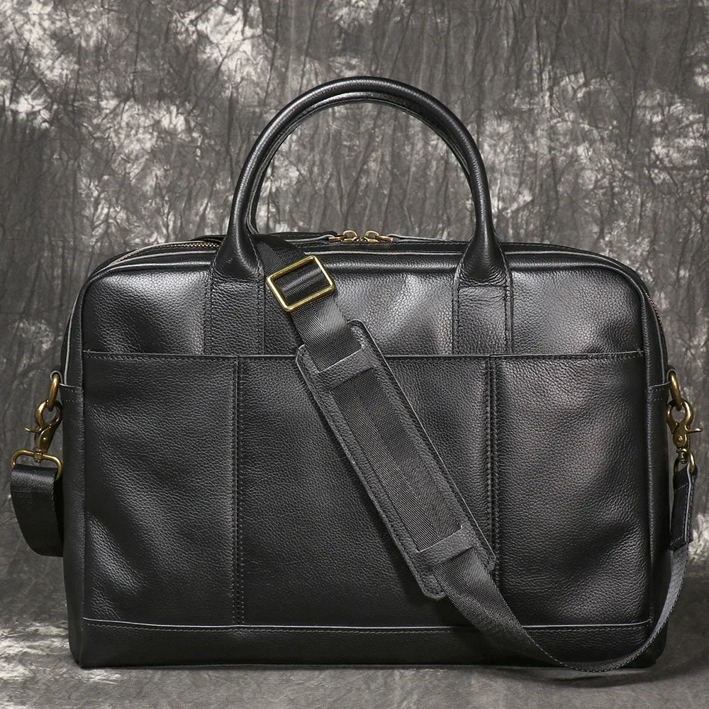 Herren Messenger Bag aus Vollnarbenleder – Multifunktionale Business-Aktentasche & Große Laptop-Tasche