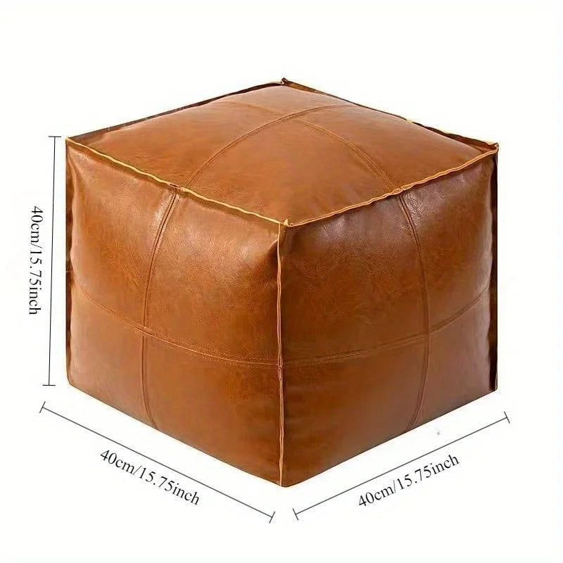 Light Luxury PU Leder Tatami Sitzkissen – Faltbares Boden-Sitzkissen im marokkanischen Stil, ungefüllt & platzsparend für Wohnzimmer