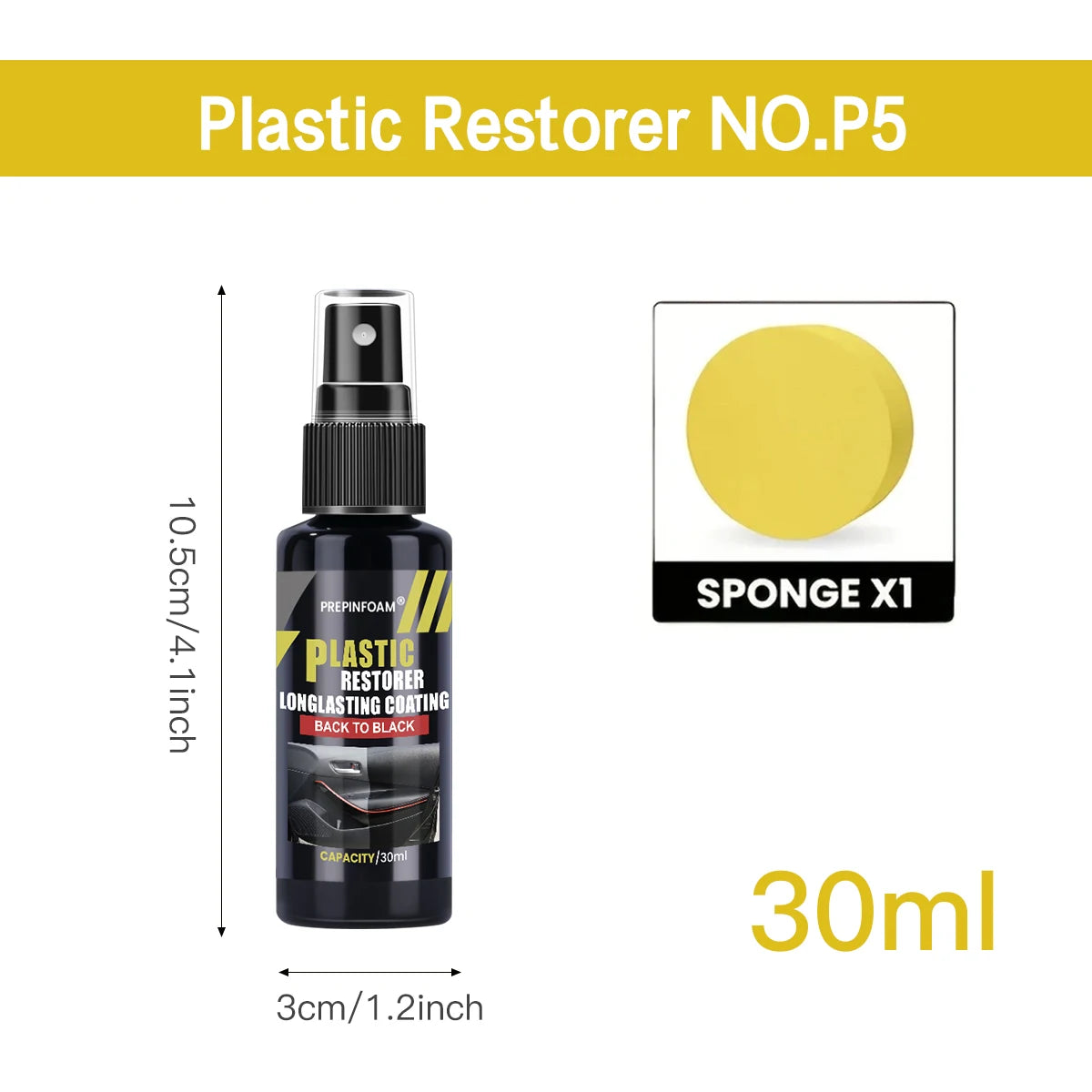 Auto Kunststoff & Leder Restaurator Spray – Tiefenpflege, Glanz & Farbauffrischer „Back to Black“ für Innen- & Außenpflege